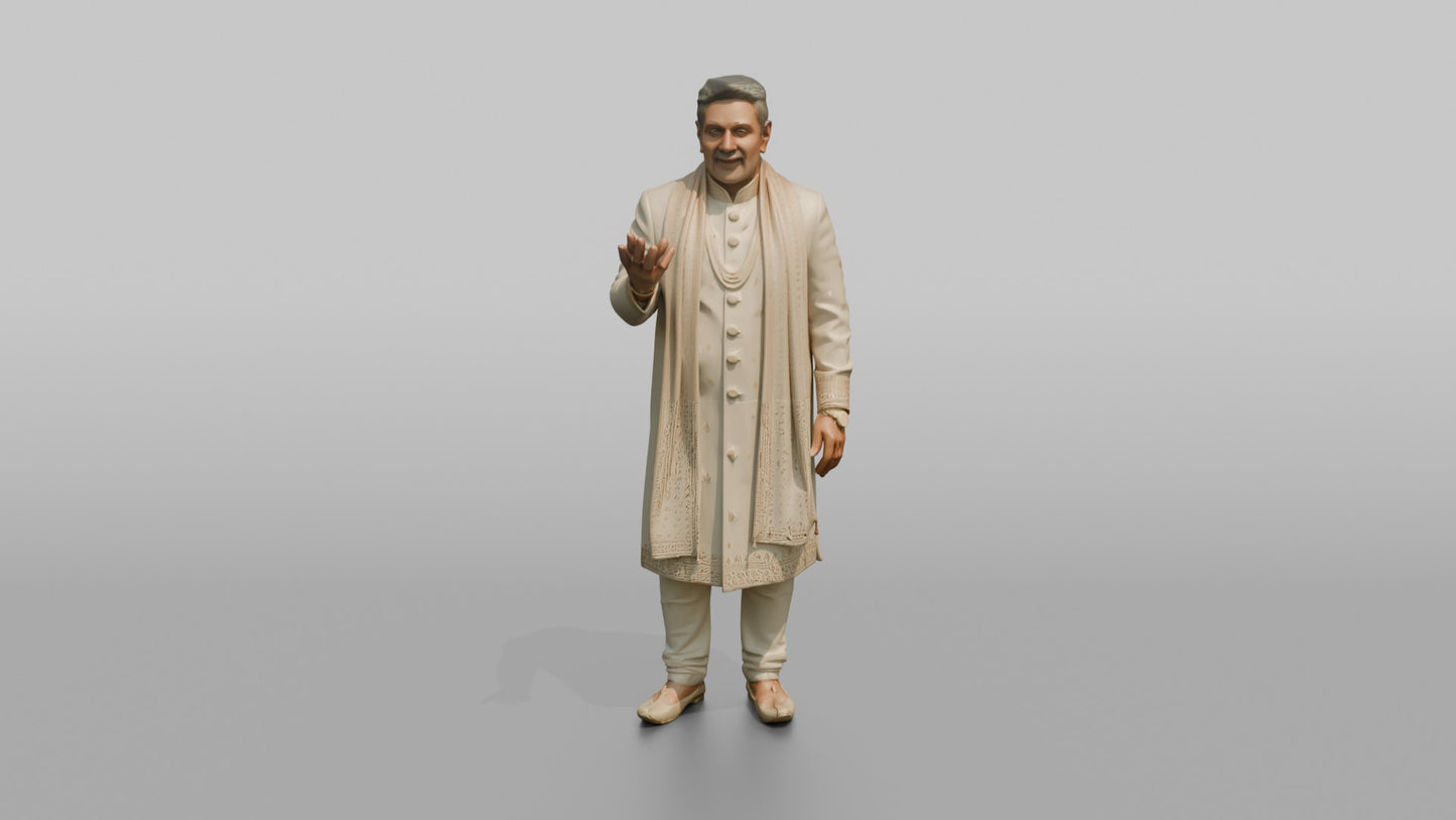 South Asian Groom in an Off-White Sherwani