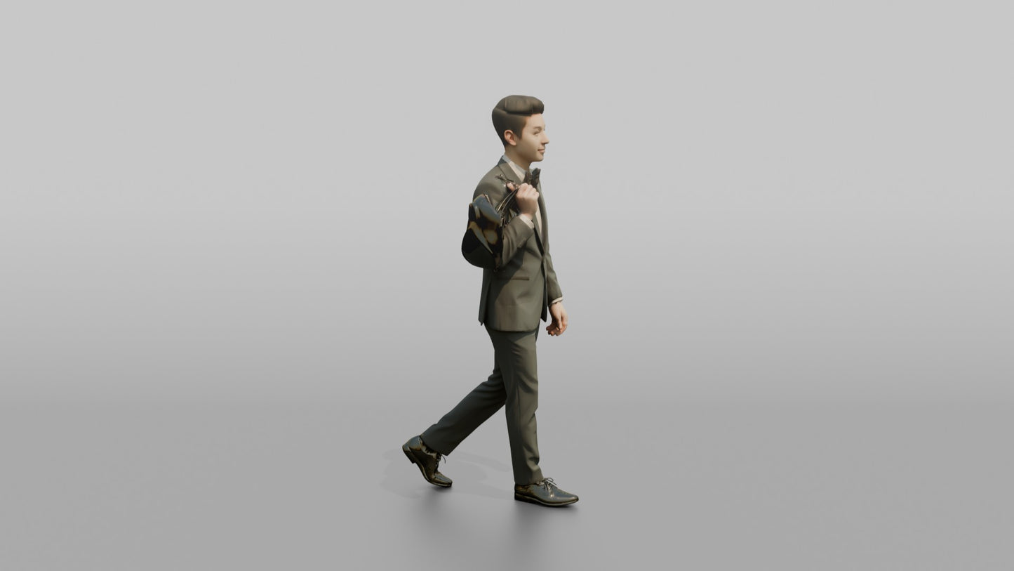 Wedding Guest Carrying Formal Shoes Over His Shoulder