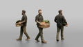 Farmer Carrying Wooden Crate Filled Harvested Organic