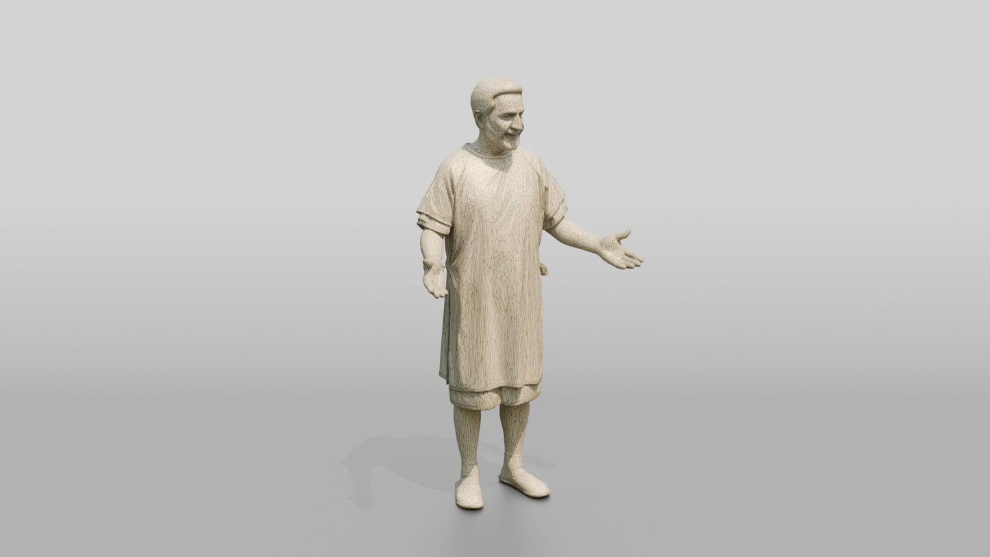 Elderly Man Patient with Arms Open Wide