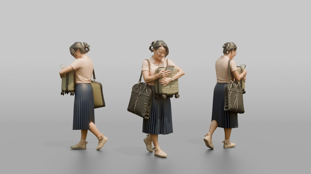 Traveler Hugging Her Carry-On Bag