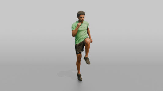 Bodyweight Athlete Man Doing A Standing Knee Raise - 3D character model