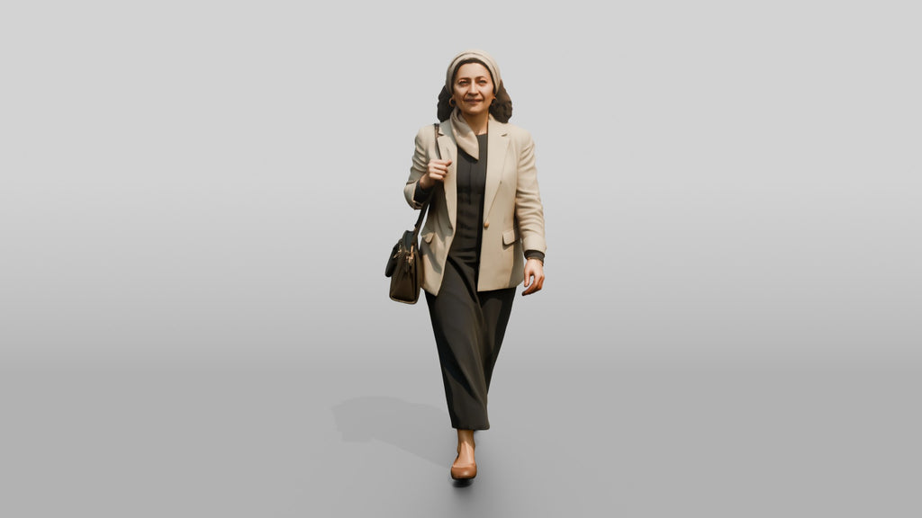 Slender Middle-Aged Egyptian Woman in a Linen Blazer