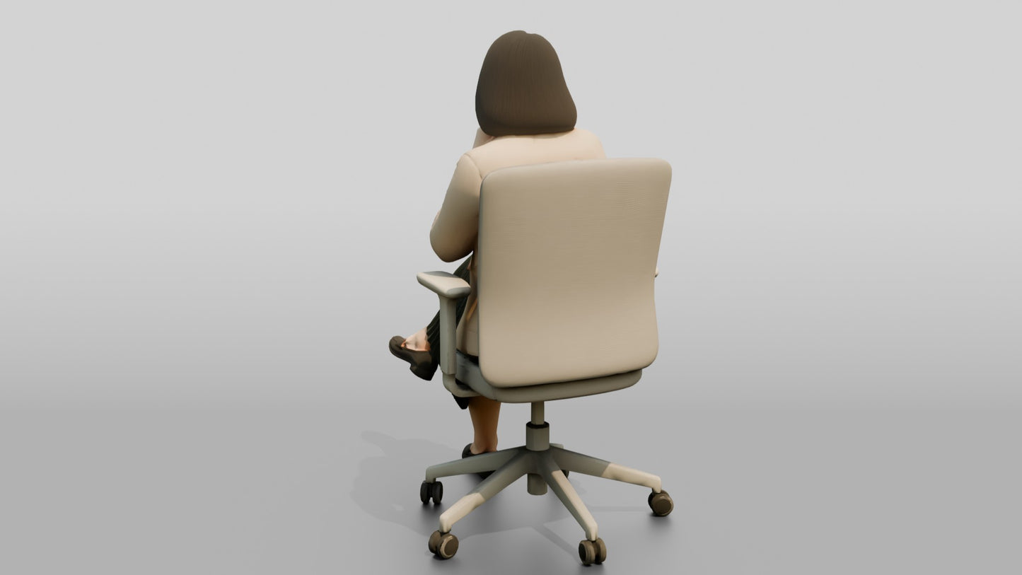 Woman Laughing in an Office Chair