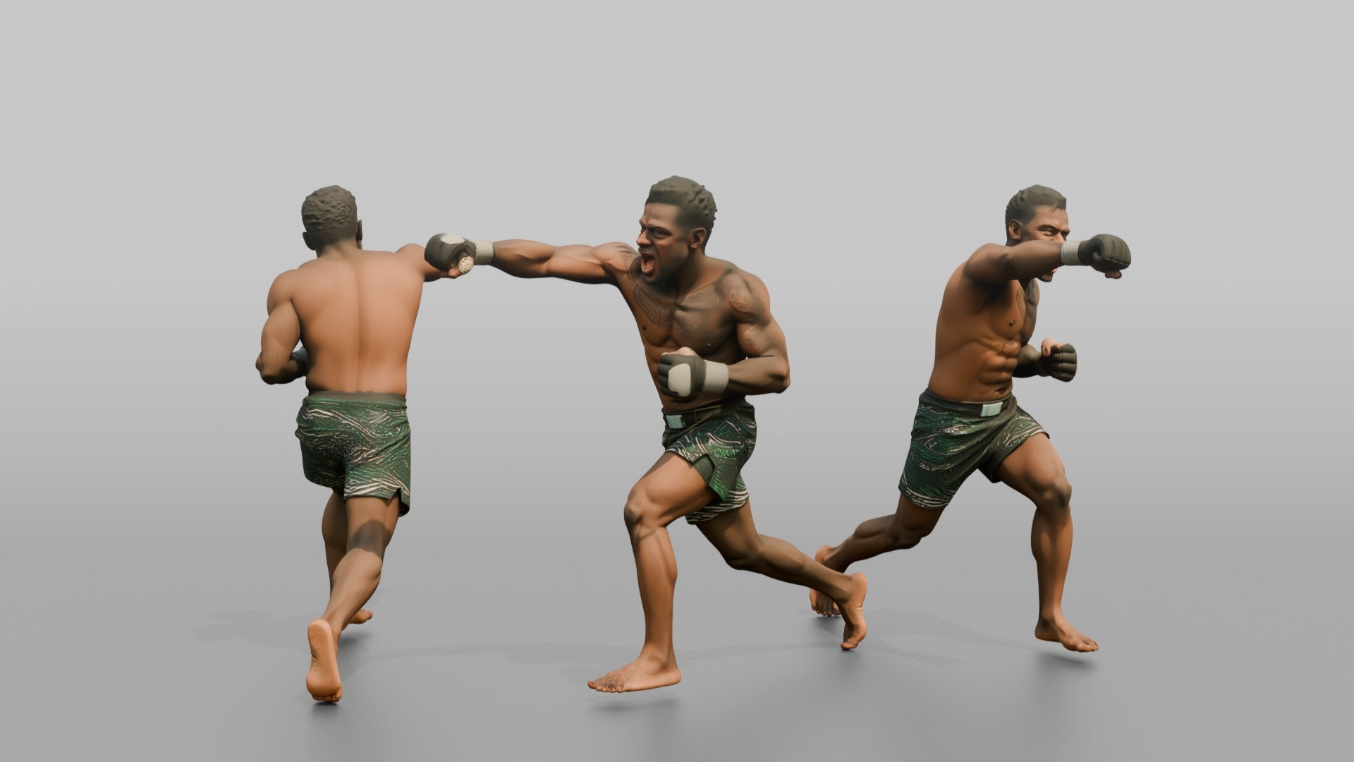 MMA Fighter Aggressive Overhand Right Punch