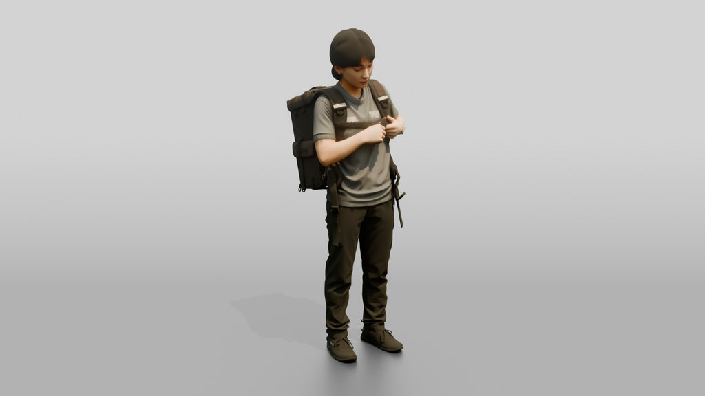 Woman with Delivery Backpack