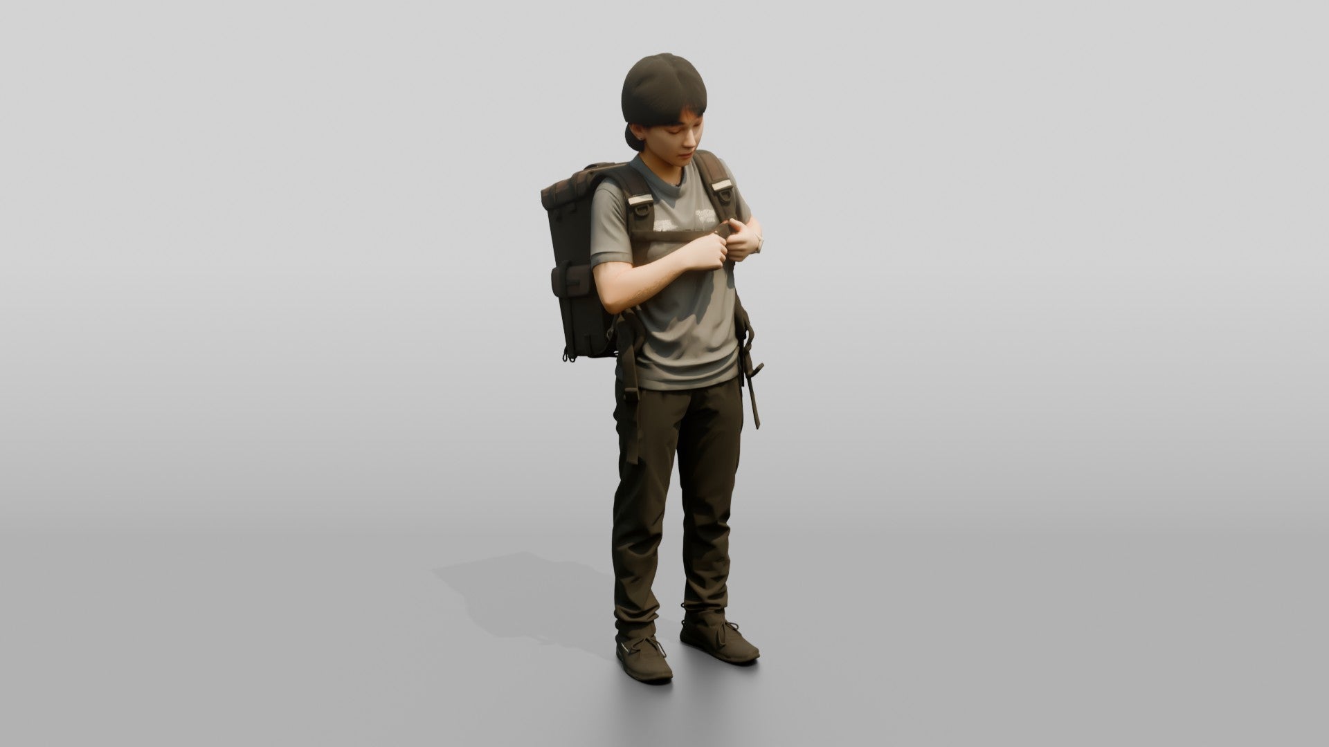Woman with Delivery Backpack