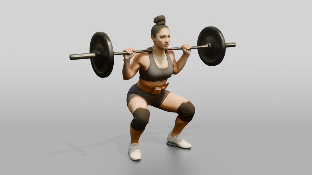 Woman in Athletic Squat Stance