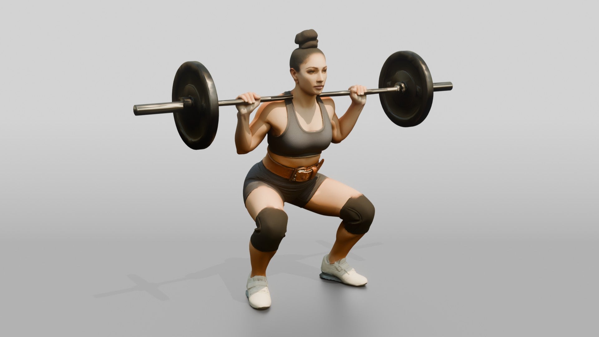 Woman in Athletic Squat Stance