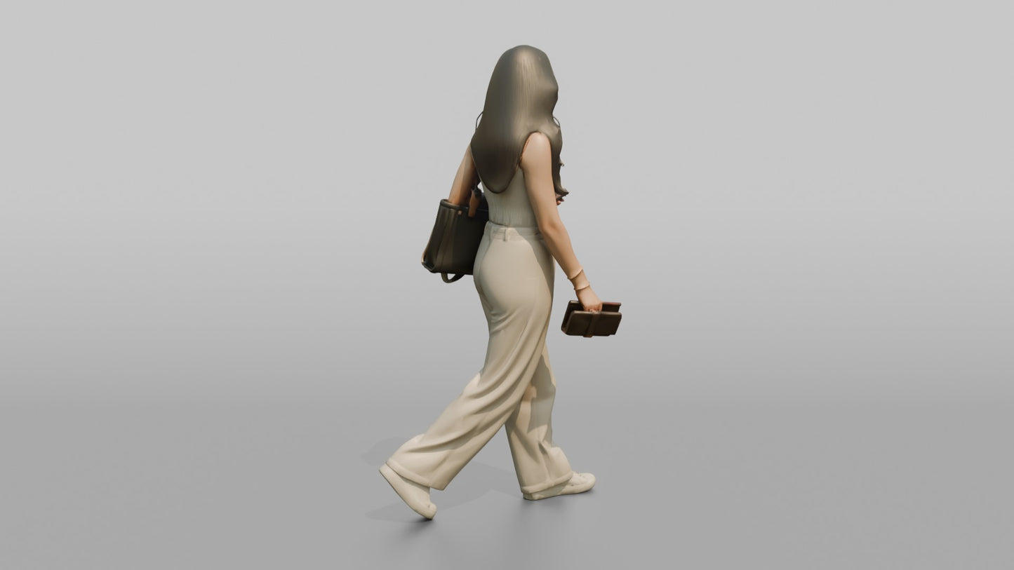Vacationer Wearing Chic Crop Top And Wide Leg