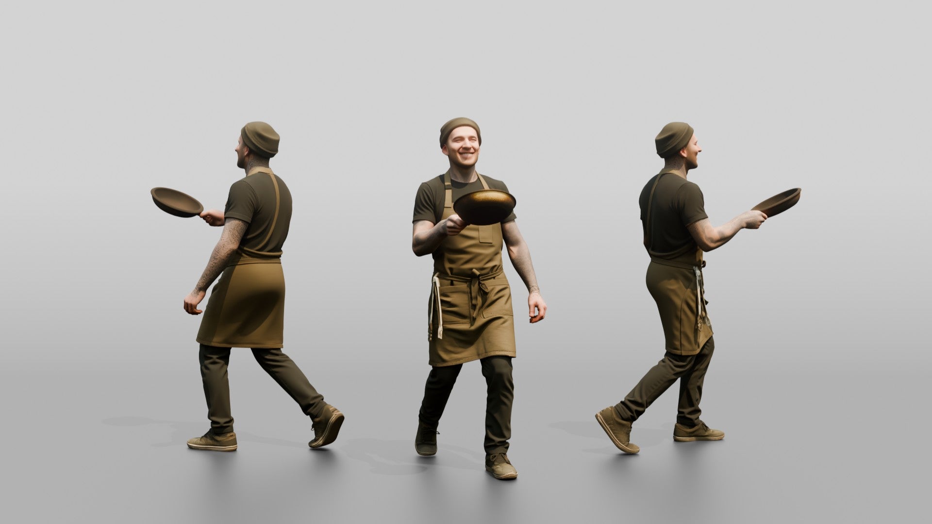 Line Cook Flipping a Pancake
