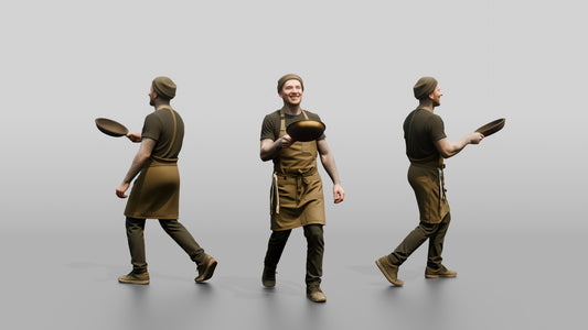 Line Cook Flipping a Pancake