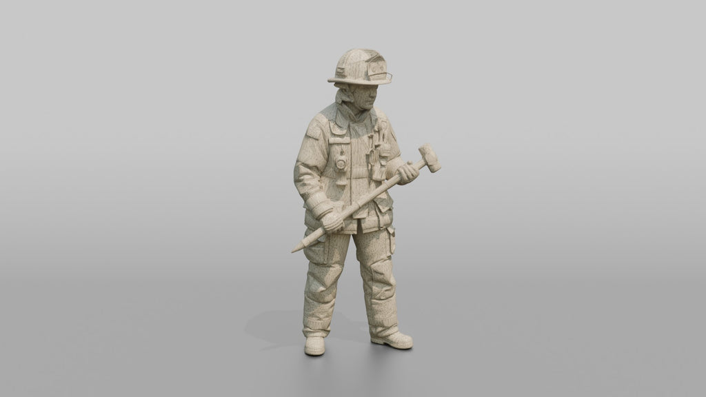 Firefighter Woman Holding a Glass-breaker Entry Tool