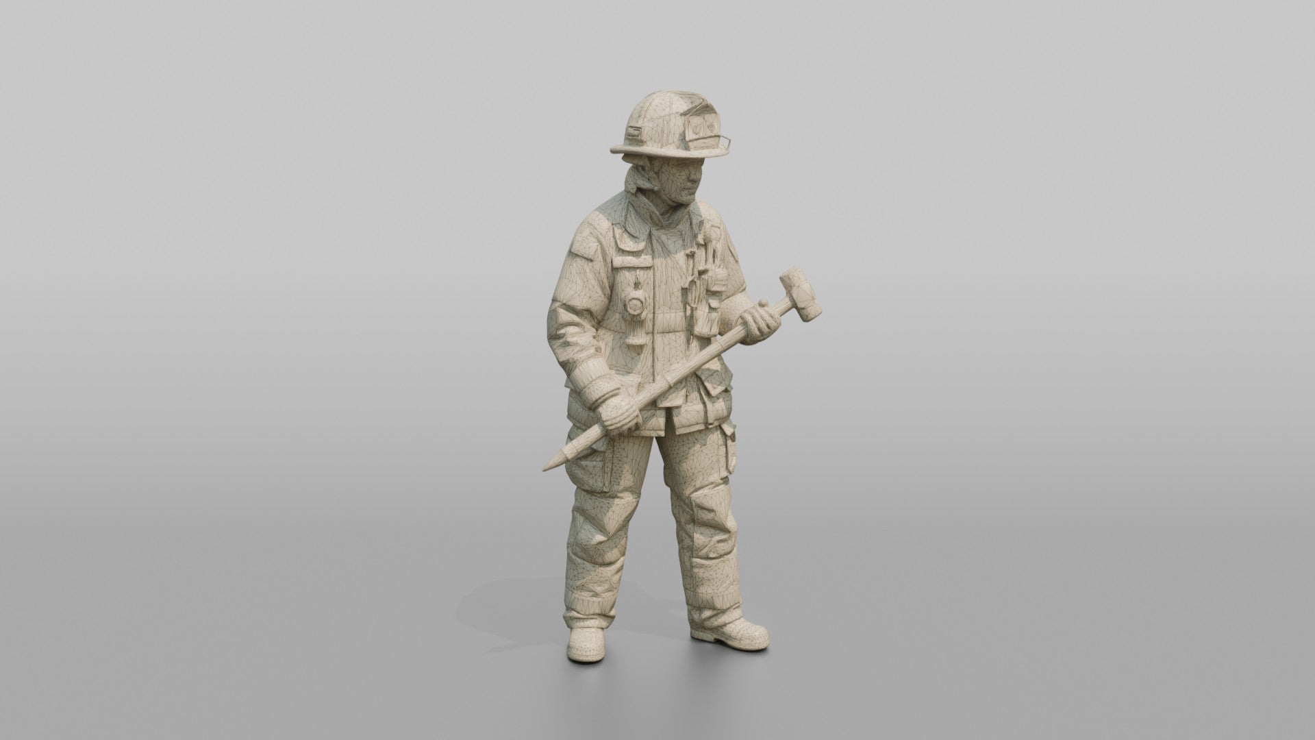 Firefighter Woman Holding a Glass-breaker Entry Tool
