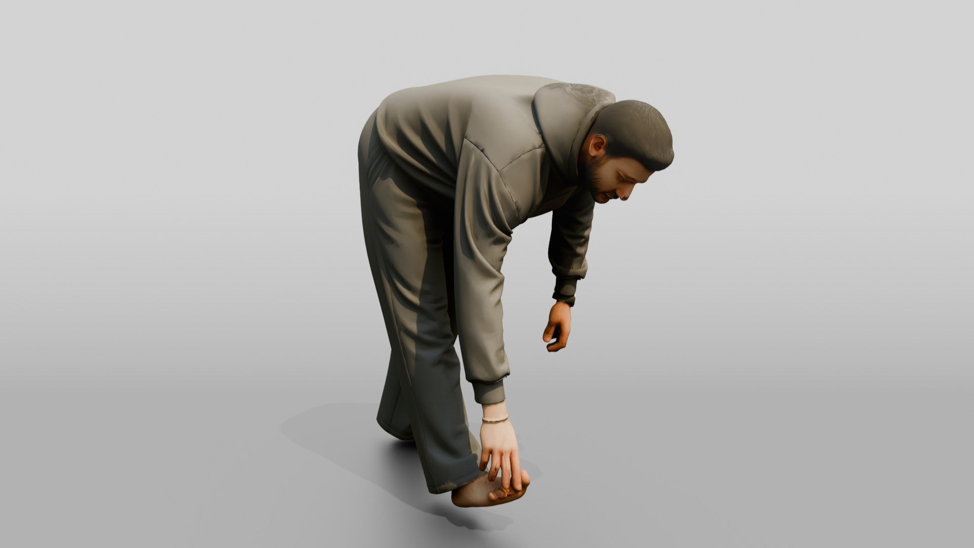 Man Stretching Hamstring Warm-up