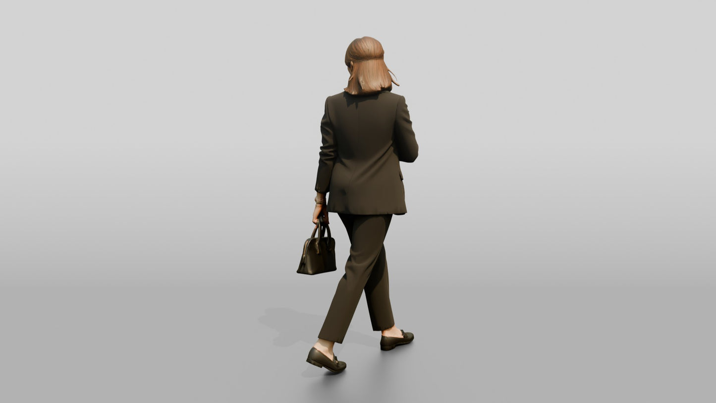 Woman Carrying a Laptop to a Meeting