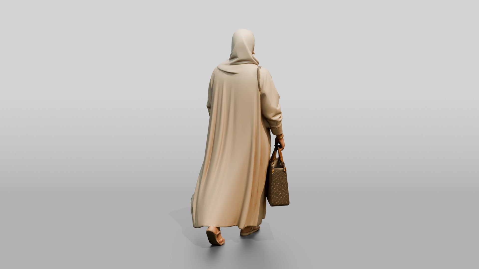 Plus-Size Young Saudi Woman in Abaya and Hijab