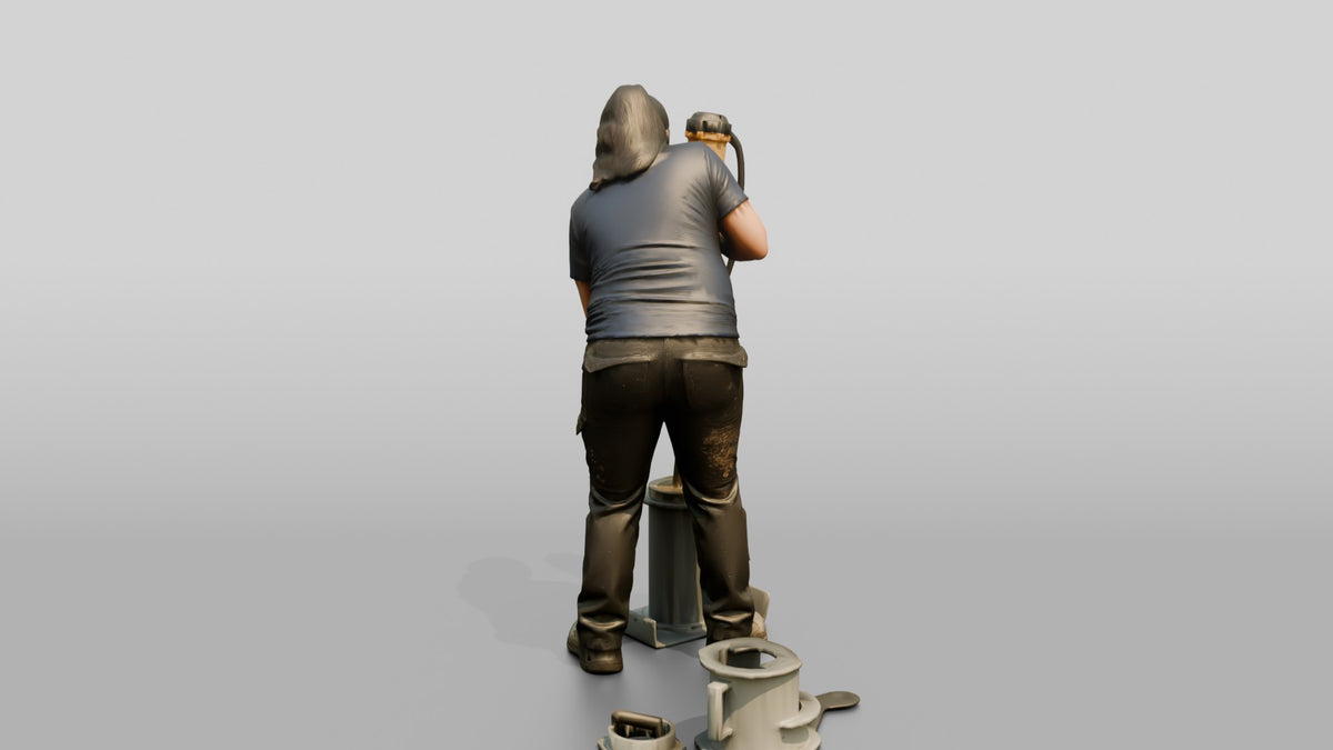 Construction Worker Woman 69 - 3D character model, view 3