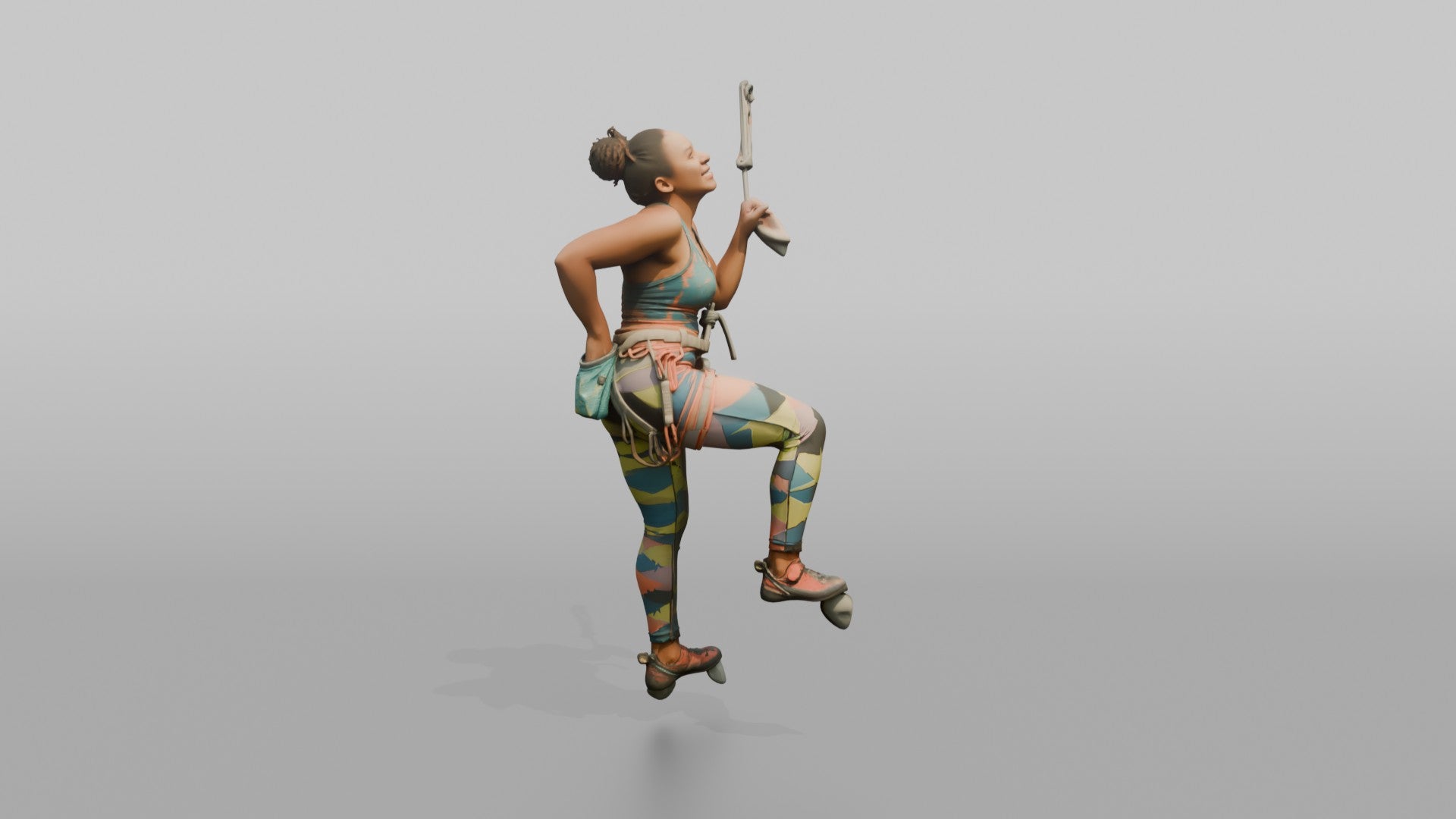 Climber Reaching into Her Chalk Bag