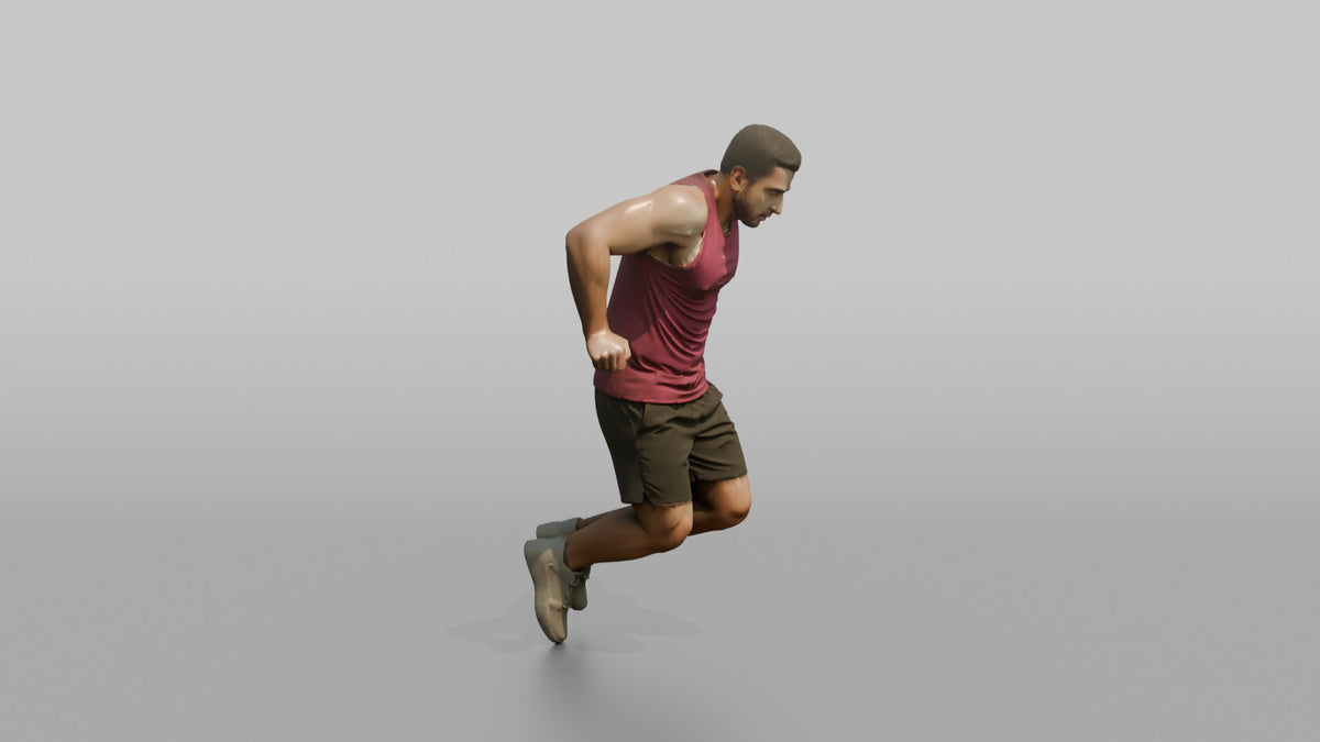 Bodyweight Athlete Man Mid-rep Of A Tricep Dip - 3D character model, view 2