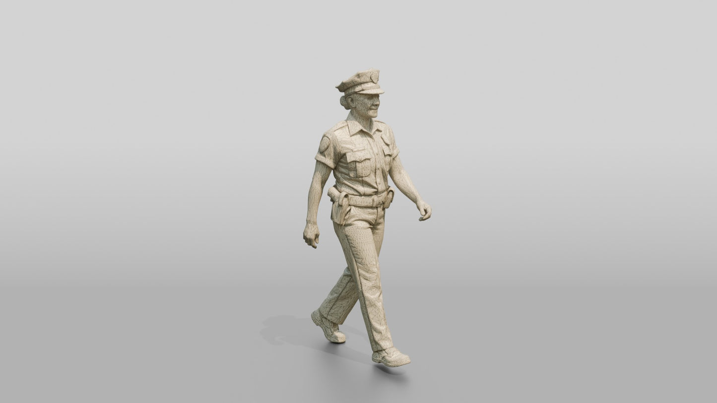 Tattooed Female Police Officer on Patrol