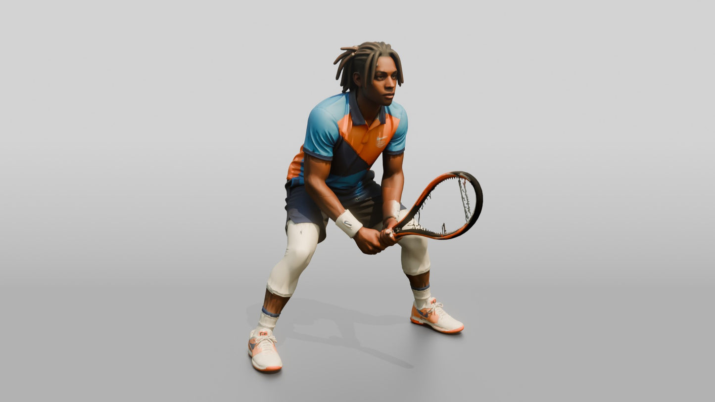 Male Tennis Player Ready to Return a Serve
