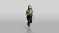 Chinese Woman Walking with Iced Drink