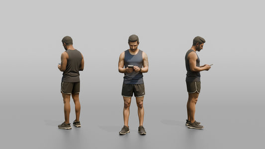 Vacationer Wearing Fitted Sleeveless Top And Shorts - 3D character model