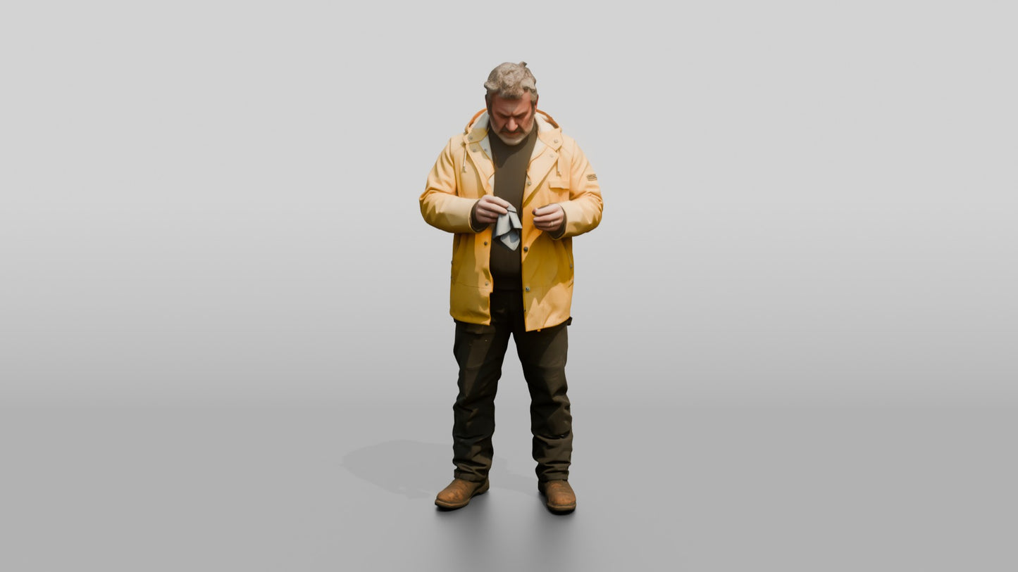 White Man in Yellow Fisherman Slicker