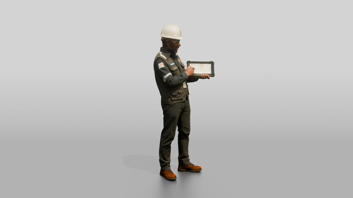 Construction Worker Man 94 - 3D character model, view 2