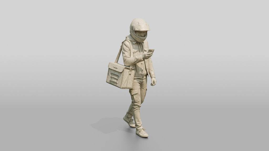 Helmeted Food Courier