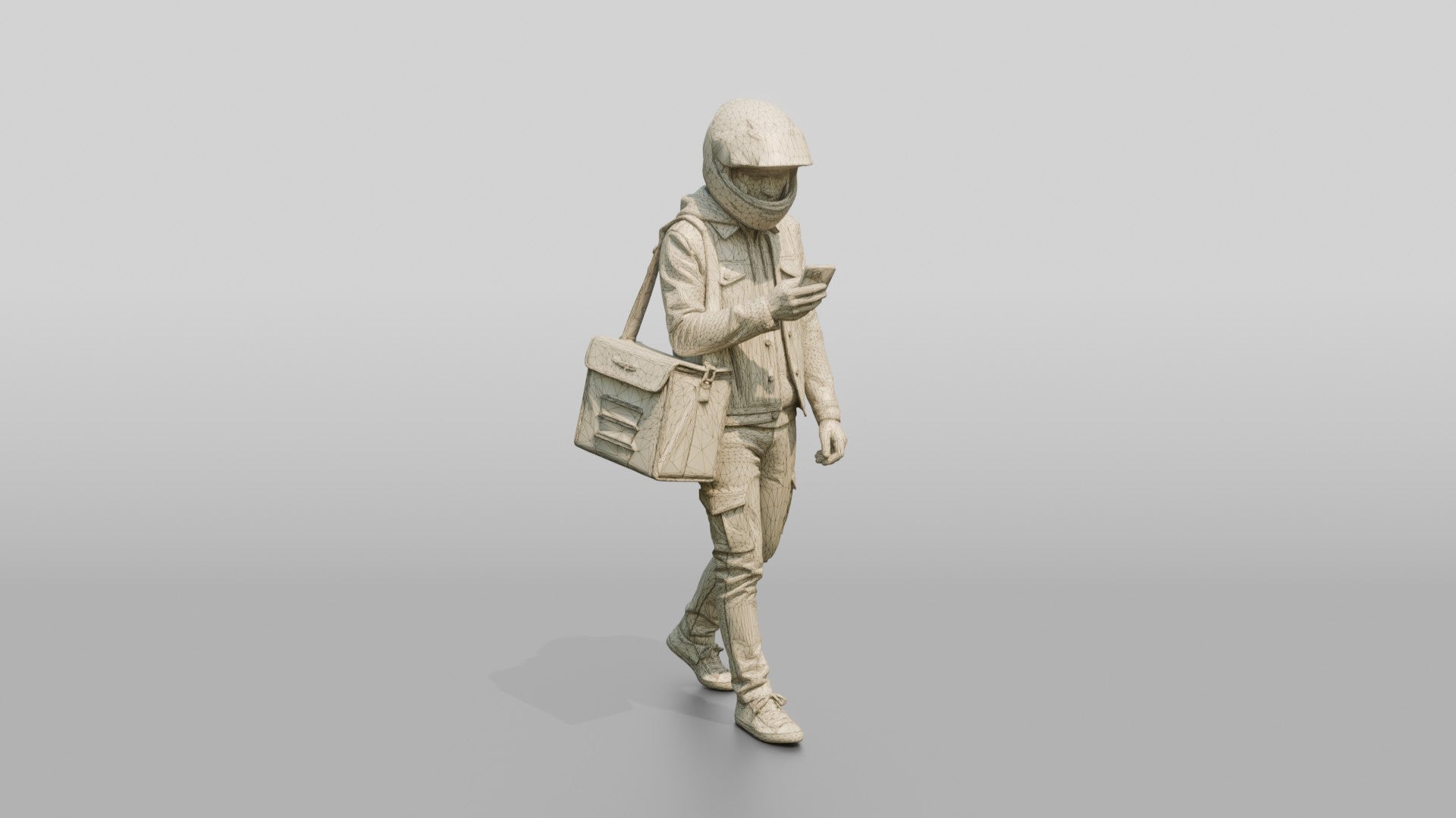 Helmeted Food Courier