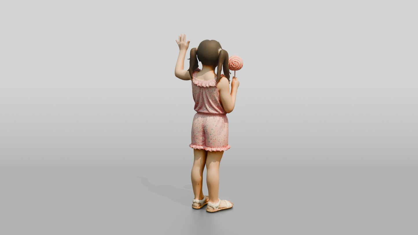 Curvy Italian Girl Holding a Lollipop