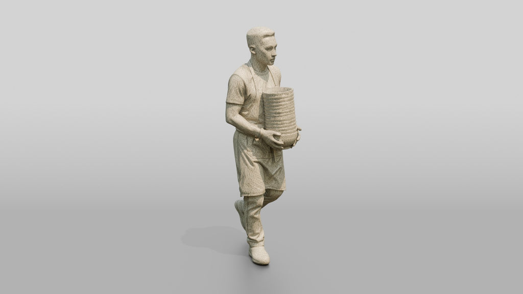 Kitchen Porter Carrying Ceramic Bowls