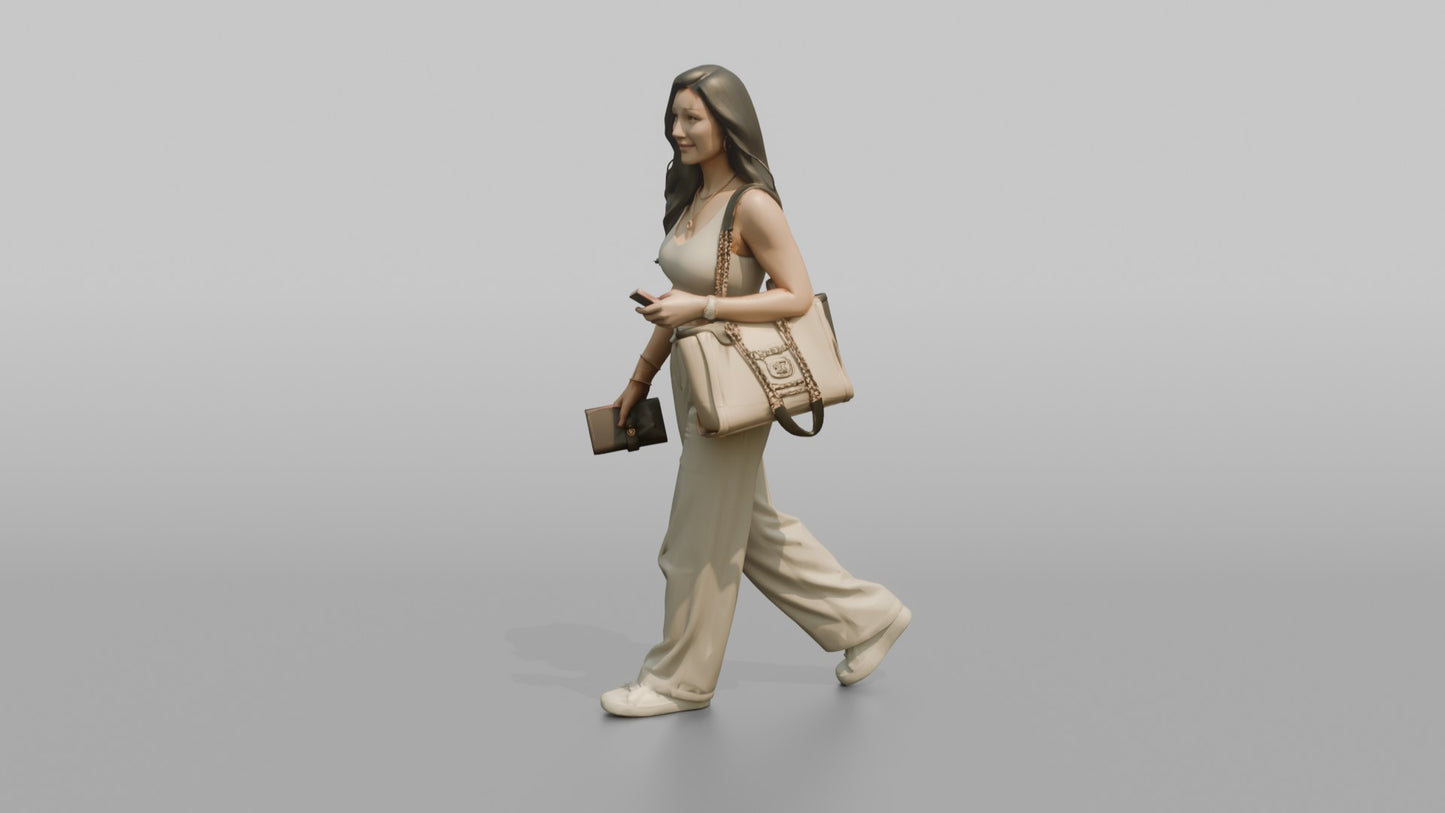 Vacationer Wearing Chic Crop Top And Wide Leg