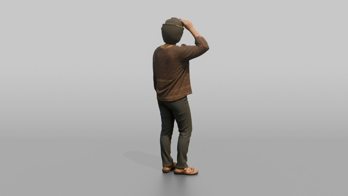 Mother Adjusting Sunglasses On Top Of Her Head - 3D character model, view 3