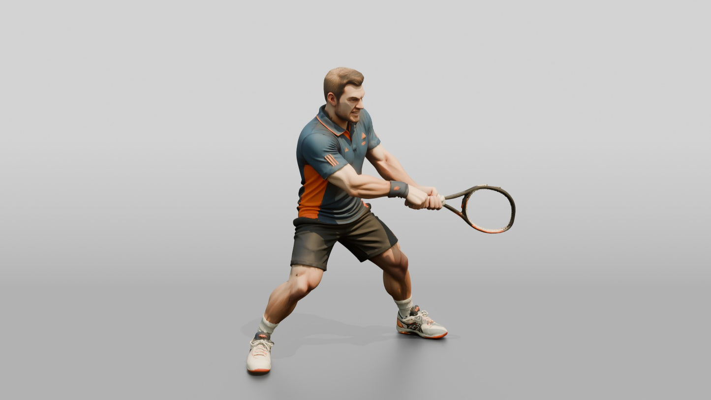 Male Tennis Player Unleashing a Powerful Forehand