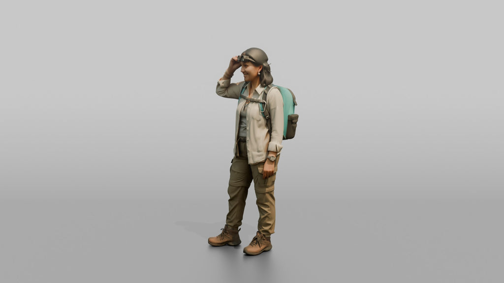 Hiker Adjusting Her Sunglasses