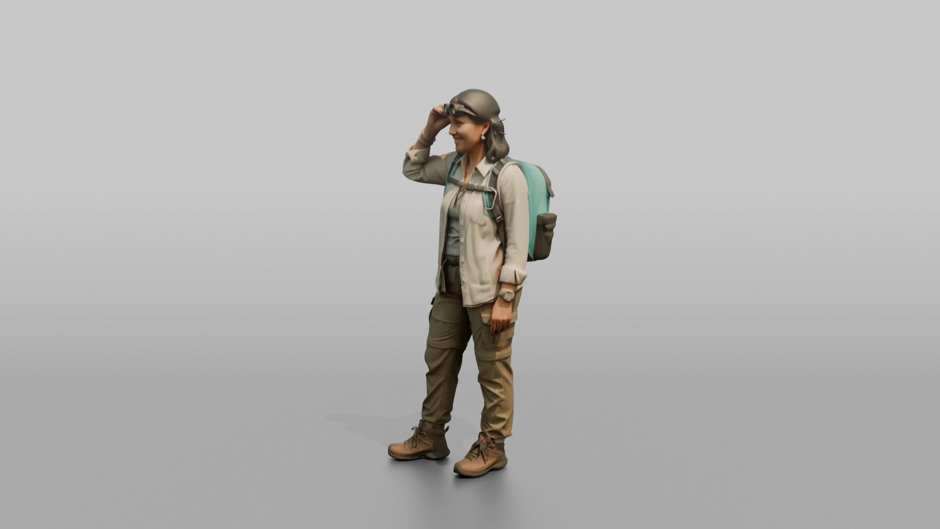 Hiker Adjusting Her Sunglasses