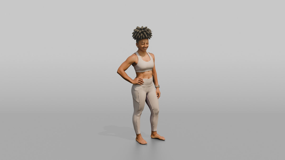 Fitness Influencer Woman Standing Confidently With One Hand On Hip - 3D character model