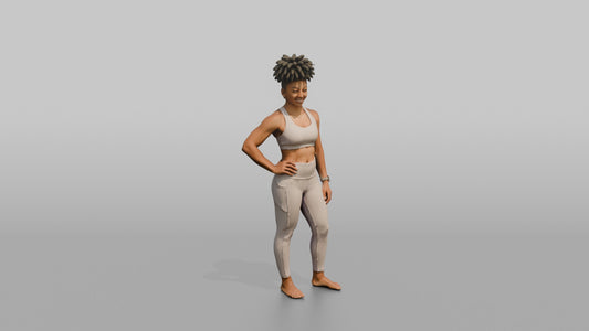 Fitness Influencer Woman Standing Confidently With One Hand On Hip - 3D character model