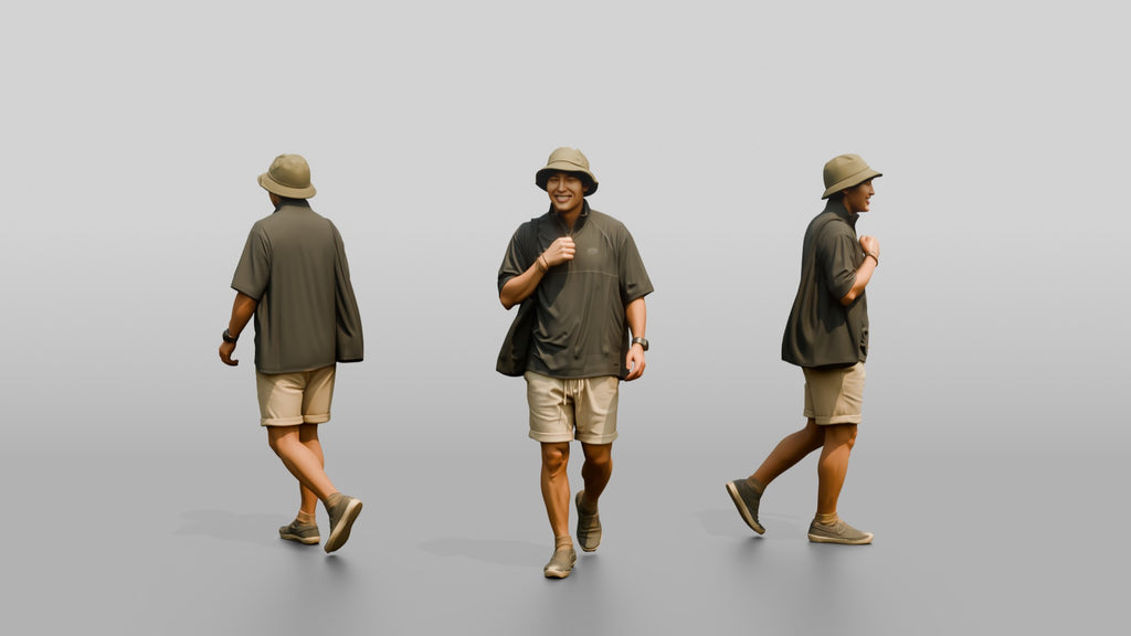 Man Unzipping High Collar of Surf Shirt