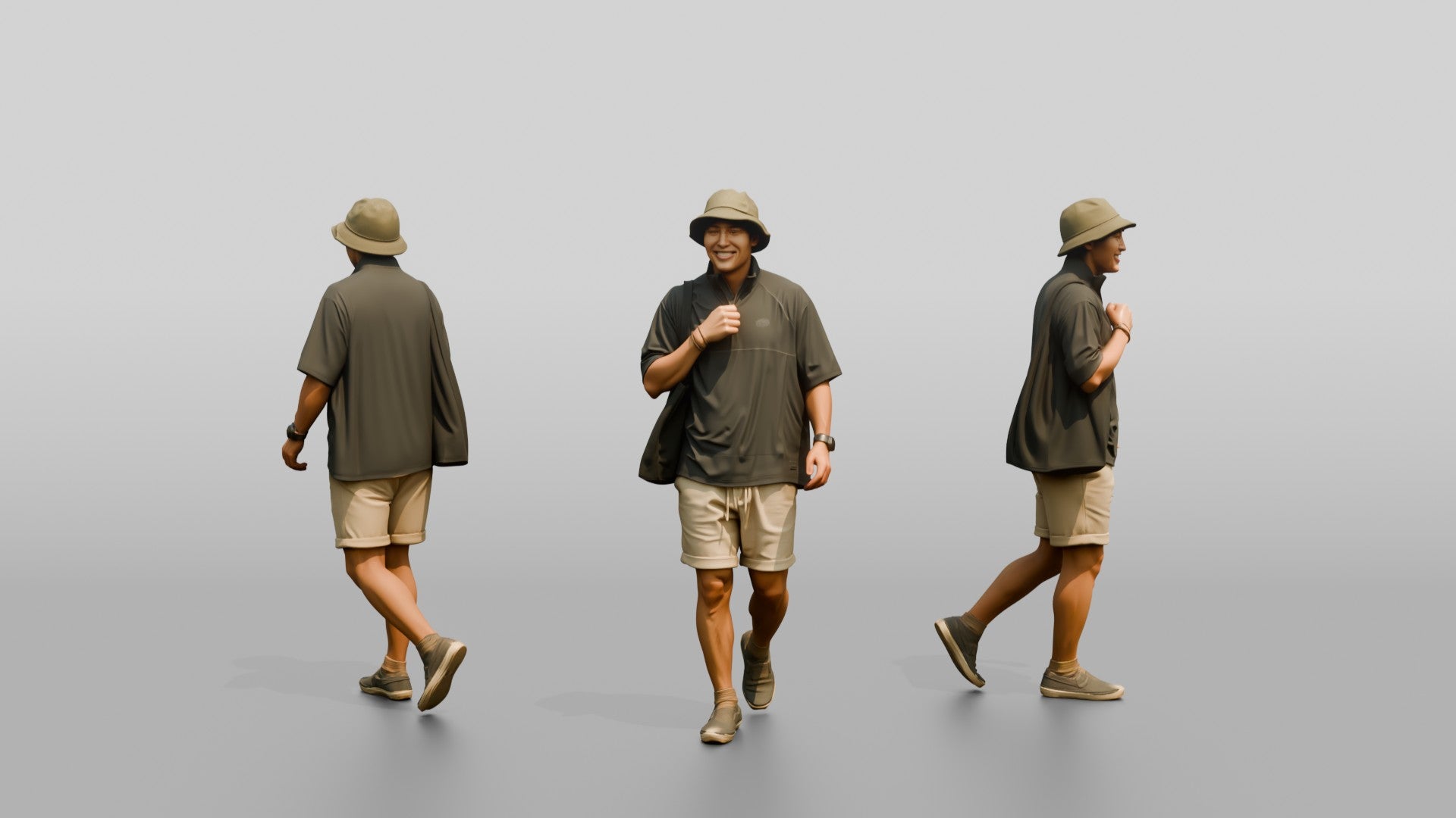 Man Unzipping High Collar of Surf Shirt