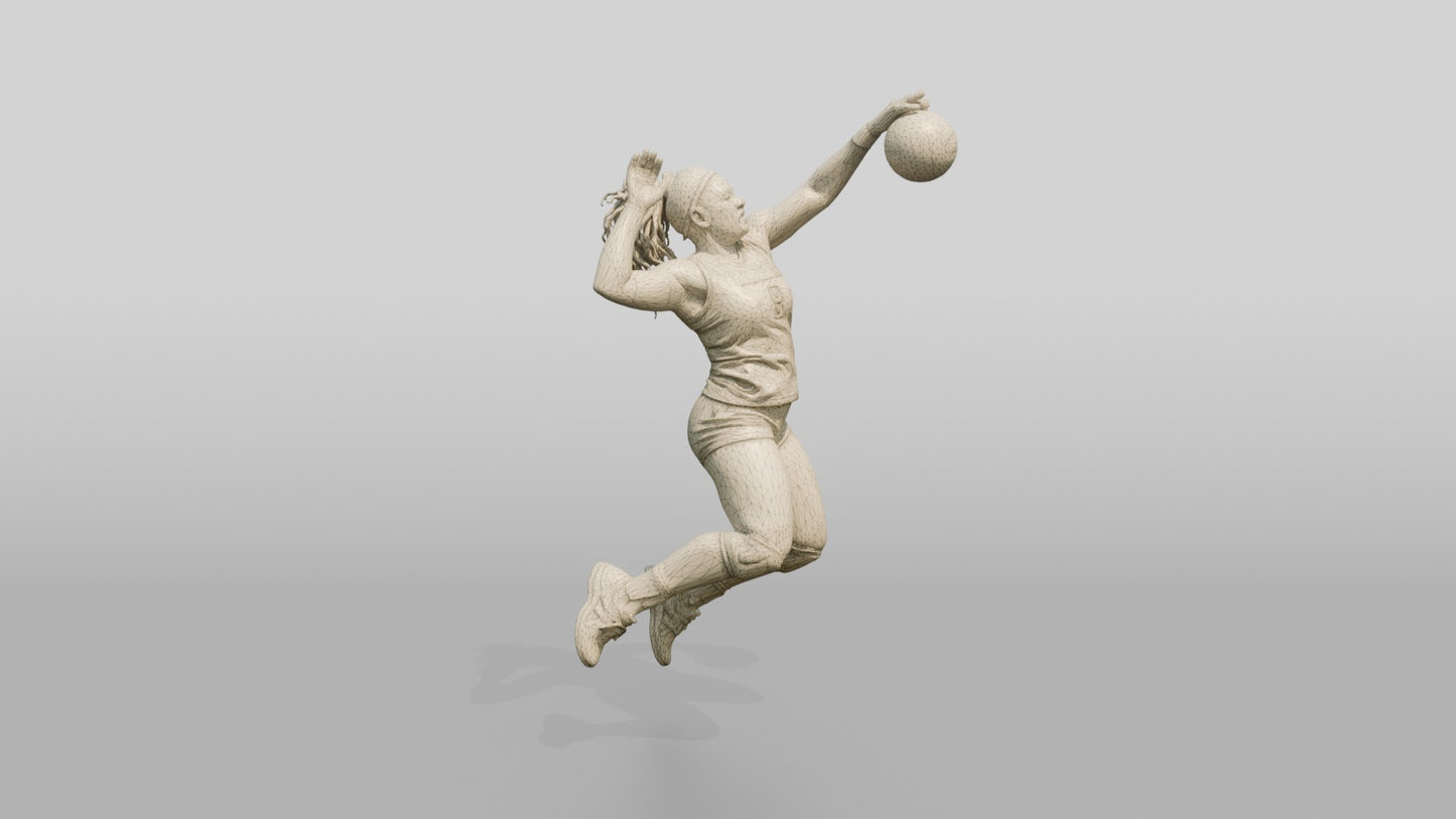 Hispanic Female Volleyball Player in Charcoal and Red Jersey
