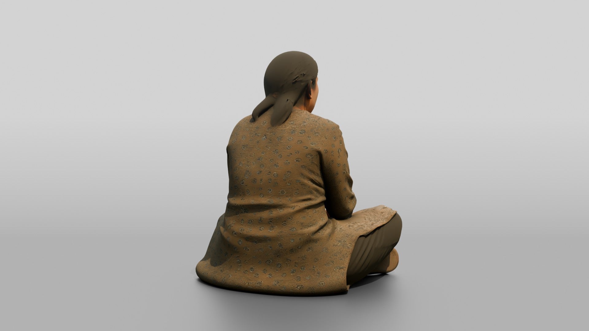 Homeless Woman Looking Dazed While Sitting Low to the Ground