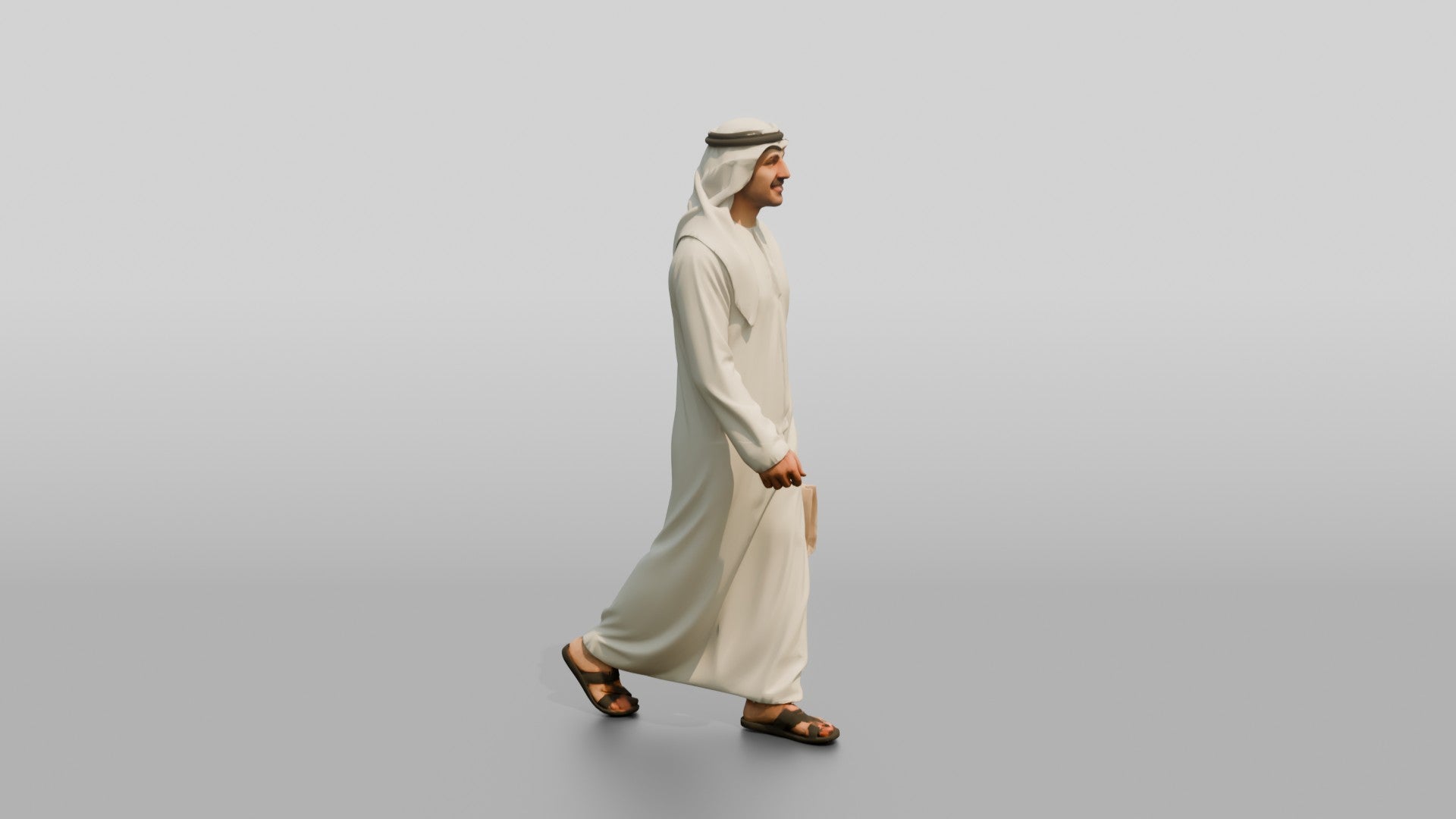 Young Emirati Man in White Kandura Shopping