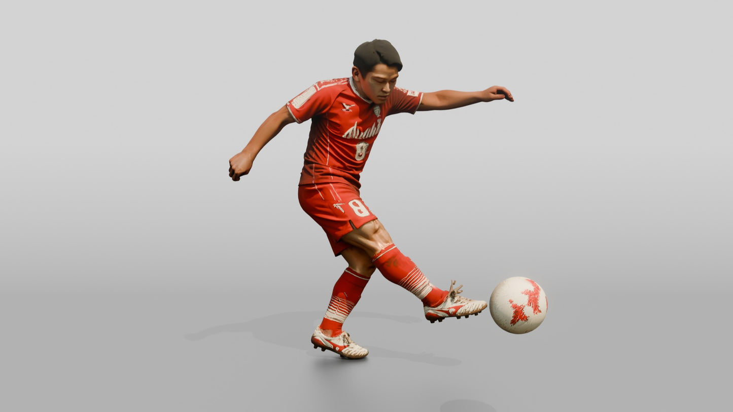 Soccer Player Low Driven Shot