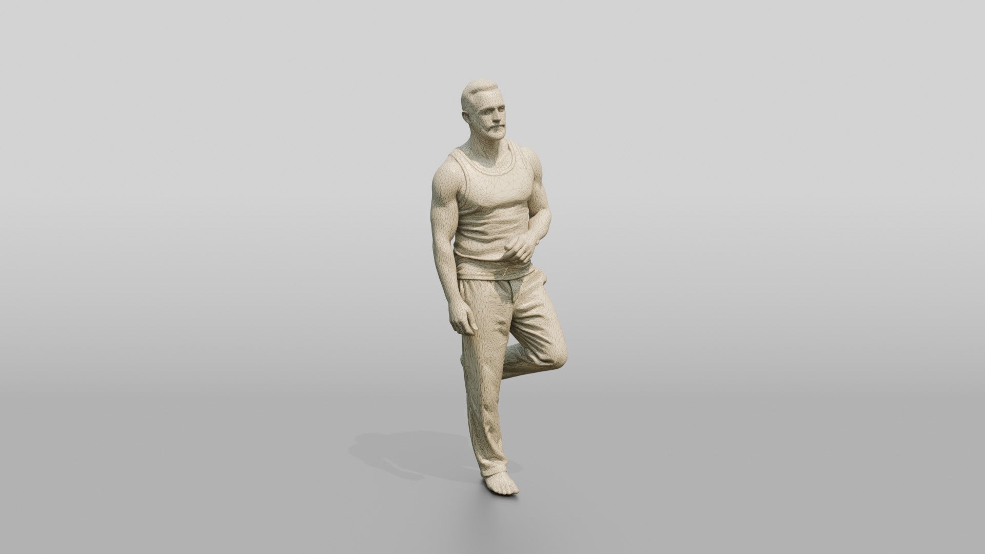 Tattooed Man Standing Casually