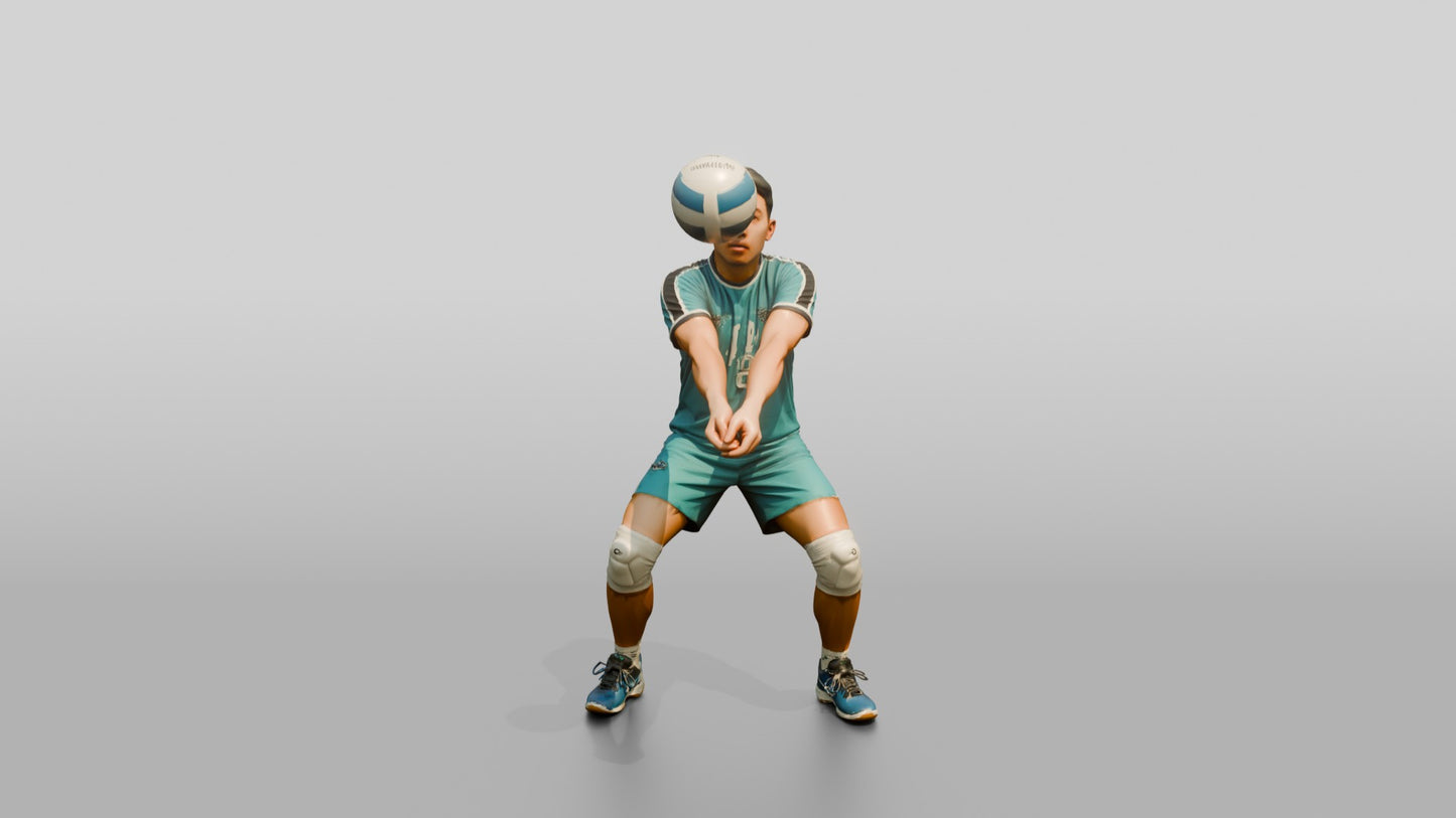 Southeast Asian Male Volleyball Player in Teal Uniform