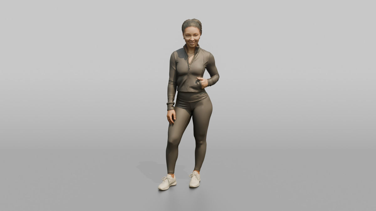 Fitness Influencer Woman Standing At A Slight Angle - 3D character model, view 5
